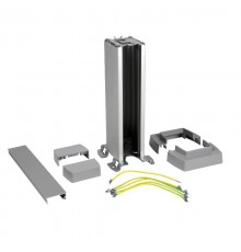 Snap-On мини-колонна алюминиевая с крышкой из алюминия 1 секция, высота 0,3 метра, цвет алюминий  653001  Legrand