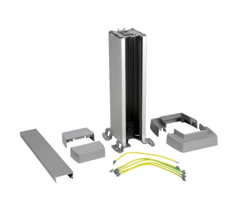 Snap-On мини-колонна алюминиевая с крышкой из алюминия 1 секция, высота 0,3 метра, цвет алюминий  653001  Legrand