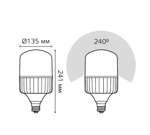 Лампа светодиодная промышленная Elementary T140 80W 6400lm 4000K E40 LED 1/8  63428  Gauss