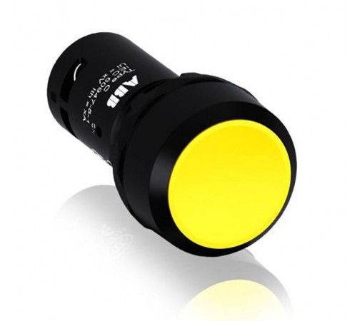 Кнопка CP1-10Y-11 желтая без фиксации 1НО+1HЗ (черное декоративное кольцо)1SFA619100R1073 ABB