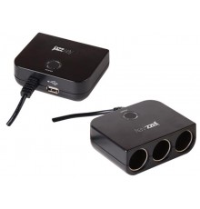 Разветвитель автомобильный CAS-3USB  .1018441  JAZZway