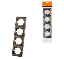 Рамка 4-х постовая вертикальная старинная бронза "Лама"  SQ1815-0781  TDM