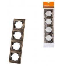 Рамка 4-х постовая вертикальная старинная бронза "Лама"  SQ1815-0781  TDM