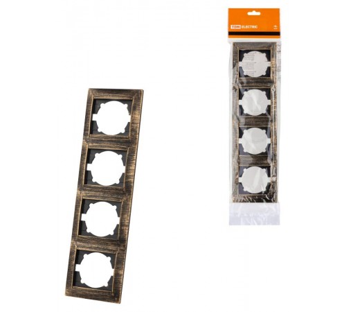 Рамка 4-х постовая вертикальная старинная бронза "Лама"  SQ1815-0781  TDM