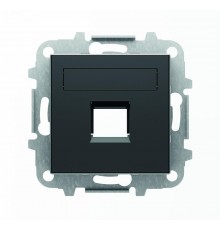 Накладка для 1-го суппорта/разъёма типа 2017... или 2018..., со шторками и полем для надписи, серия SKY, цвет чёрный барх.2CLA851810A1501 ABB