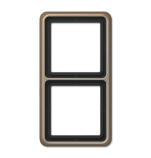 Рамка для вертикальной и горизонтальной установки, 2 поста; металл; золотая бронза; CD500  CD582GB  Jung