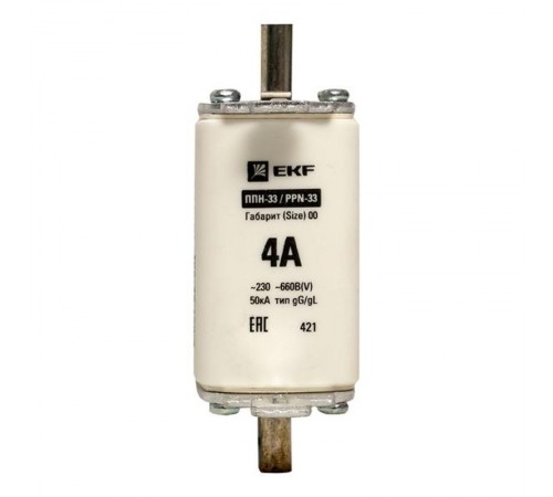 Плавкая вставка ППН-33 160/ 4А габарит 00  fus-33/160/4  EKF