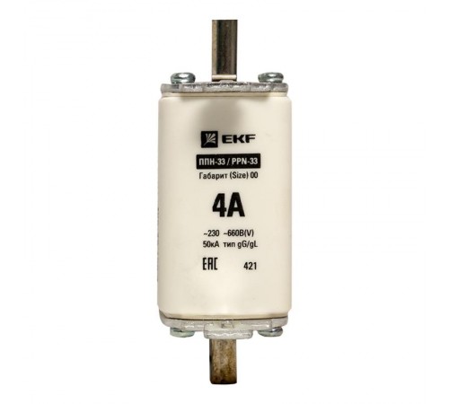 Плавкая вставка ППН-33 160/ 4А габарит 00  fus-33/160/4  EKF