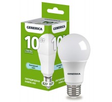 Лампа светодиодная A60 груша 10Вт 230В 6500К E27   LL-A60-10-230-65-E27-G  GENERICA