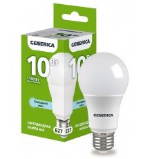 Лампа светодиодная A60 груша 10Вт 230В 6500К E27   LL-A60-10-230-65-E27-G  GENERICA