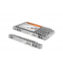 Шина "N" нулевая 6х9мм 12/2 (12 групп/крепеж по краям) никелированная инд. стикер  SQ0801-0339  TDM