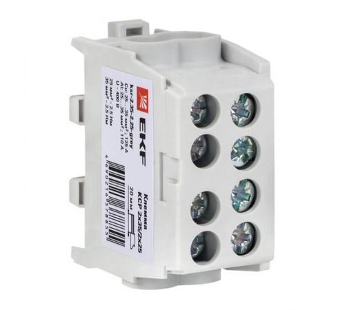 Клемма распределительная КСР с двойным винтом 2x35/2x25 серая PROxima  ksr-2.35-2.25-grey  EKF