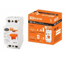 Выключатель дифференциальный (УЗО) ВД1-63 2п 16А 10мА тип A  SQ0203-0092  TDM