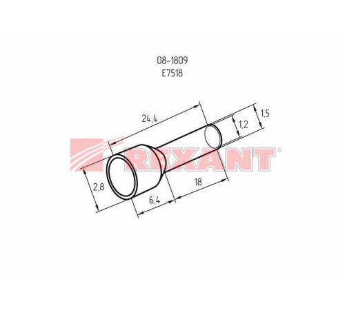 Наконечник штыревой втулочный изолированный F-18 мм 0.75 мм (НШВи 0.75-18) синий  08-1809  REXANT