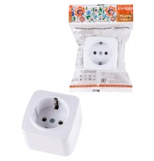 Розетка 2П+З открытой установки IP20 16А, белая "Дача" Народная  SQ1824-0008  TDM