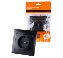 Розетка 2П 10А 250В графит "Лама"  SQ1815-0622  TDM