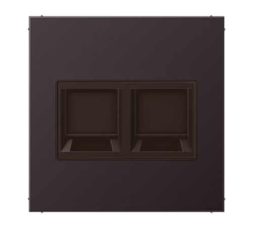 Плата (фиксация защёлкиванием) с полем для надписи для двух модулей; металл; дарк AL1969-2WED Jung