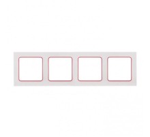 Стокгольм Рамка 4-местная белая с линией цвета красный PROxima  EAM-G-305-10  EKF