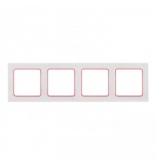 Стокгольм Рамка 4-местная белая с линией цвета красный PROxima  EAM-G-305-10  EKF