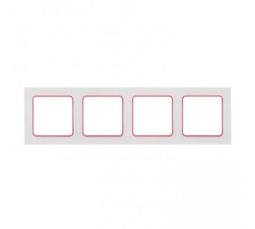 Стокгольм Рамка 4-местная белая с линией цвета красный PROxima  EAM-G-305-10  EKF