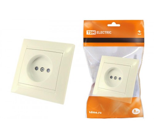 Розетка 2П 10А 250В с защ. шт. сл. кость "Лама"   SQ1815-0110  TDM