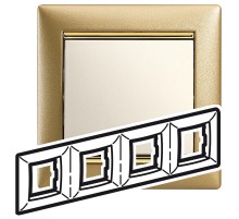 Valena Матовое Золото Рамка 4-ая гориз  770304  Legrand