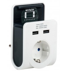 Адаптер Т-02/01 1 место 2P+PE 16А 2хUSB 2,4А белый  WTP11-16-01-Z-K01  IEK