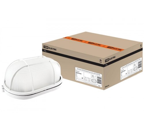 Светильник НПБ1402 белый/овал с реш. 60Вт К IP54  SQ0303-0046  TDM