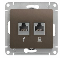 Glossa Шоколад Мех Розетка 2-ая RJ11+RJ45, кат.5E  GSL000885  SE