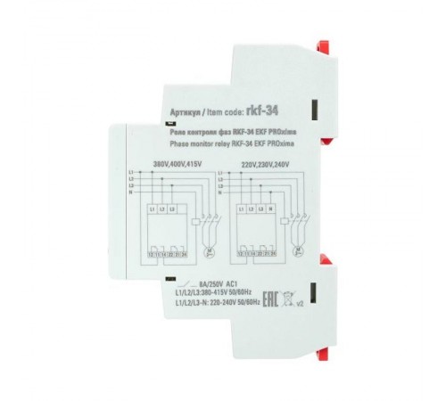 Реле контроля фаз RKF-34 EKF EKF PROxima  rkf-34  EKF
