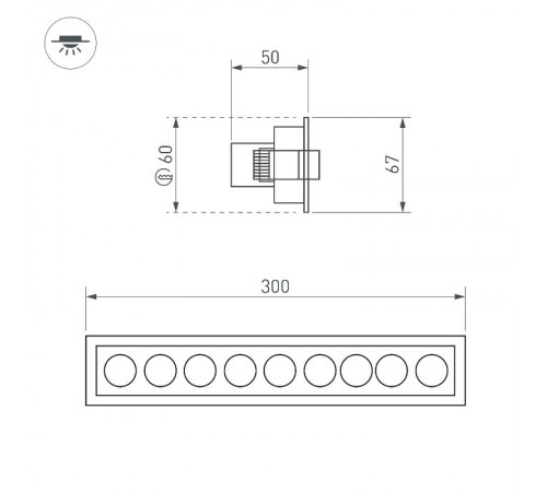 Светильник MS-ORIENT-BUILT-TURN-TC-S67x300-20W Day4000 (WH-BK, 30 deg, 230V) (Arlight, IP20 Металл, 5 лет)  032231  Arlight