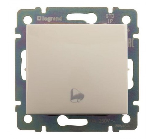 Valena Сл. кость Выключатель кнопочный 1-клавишный с символом "звонок"  774116  Legrand