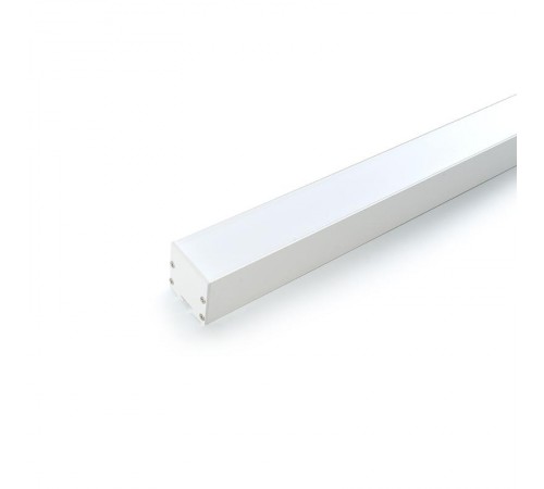 Профиль алюминиевый "Линии света" накладной, белый, CAB256 с матовым экраном, 2 заглушками, 4 крепежами в комплекте  10372  FERON