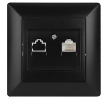 4-303-05 Intro Розетка информационная RJ45, СУ, Solo, антрацит  Б0043386  Intro