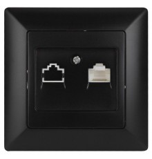 4-303-05 Intro Розетка информационная RJ45, СУ, Solo, антрацит  Б0043386  Intro