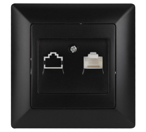 4-303-05 Intro Розетка информационная RJ45, СУ, Solo, антрацит  Б0043386  Intro