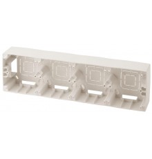 12-6104-02 ЭРА Коробка наклад. монтажа 4 поста, Эра12, слоновая кость  Б0043191  ЭРА