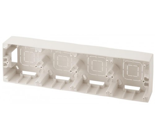 12-6104-02 ЭРА Коробка наклад. монтажа 4 поста, Эра12, слоновая кость  Б0043191  ЭРА