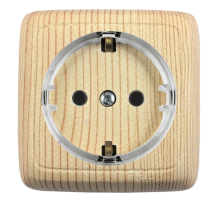 Розетка открытой установки, одноместная, с заземляющим контактом, цвет сосна  РА16-171-02  HEGEL