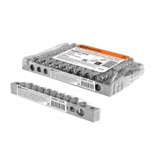 Шина "N" нулевая 6х9мм 10/2 (10 групп/крепеж по краям) никелированная инд. стикер  SQ0801-0338  TDM