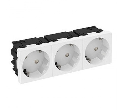 Розетка тройная 33° Modul45connect, с з/к, 250 В, 16A (белый) (STD-D3C RW3)  6120502  OBO Bettermann