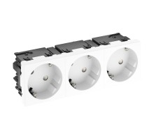 Розетка тройная 33° Modul45connect, с з/к, 250 В, 16A (белый) (STD-D3C RW3)  6120502  OBO Bettermann