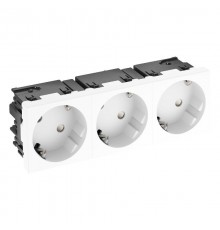 Розетка тройная 33° Modul45connect, с з/к, 250 В, 16A (белый) (STD-D3C RW3)  6120502  OBO Bettermann