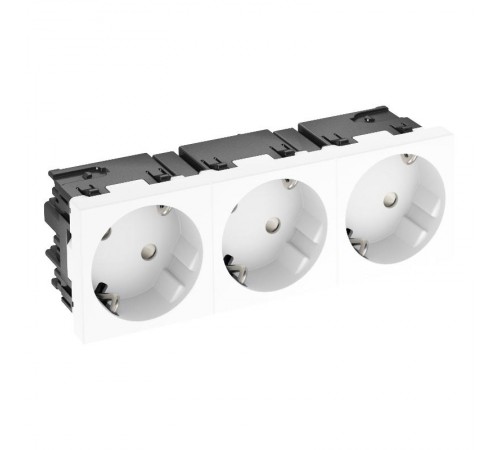 Розетка тройная 33° Modul45connect, с з/к, 250 В, 16A (белый) (STD-D3C RW3)  6120502  OBO Bettermann