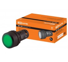 Кнопка с фиксацией SB7-CWL3365-24V(LED) d22мм 1з+1р зеленая  SQ0746-0042  TDM