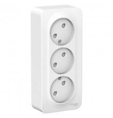 Blanca Белый О/У с изолирующей пластиной Розетка 3-ая без заземления со шторками 16А, 250В  BLNRA001311  SE