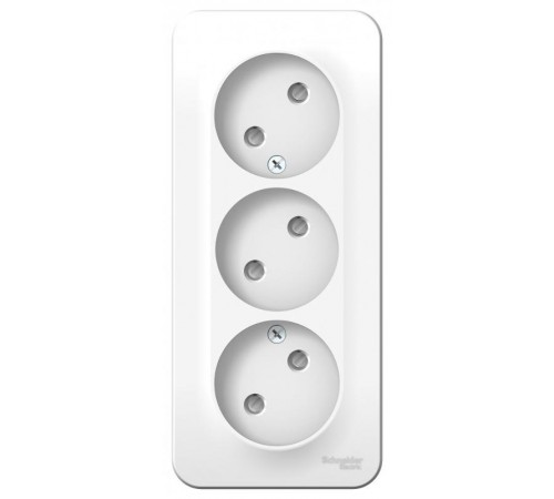 Blanca Белый О/У с изолирующей пластиной Розетка 3-ая без заземления со шторками 16А, 250В  BLNRA001311  SE