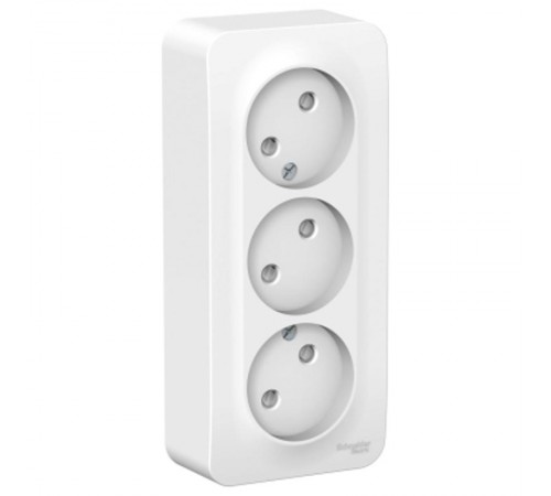 Blanca Белый О/У с изолирующей пластиной Розетка 3-ая без заземления со шторками 16А, 250В  BLNRA001311  SE