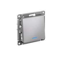 AtlasDesign Алюминий Выключатель 1-клавишный с подсветкой,сх.1а, 10АХ, механизм, быстрозажимные клеммы,АЛЮМИНИЙ  ATN000313S  SE