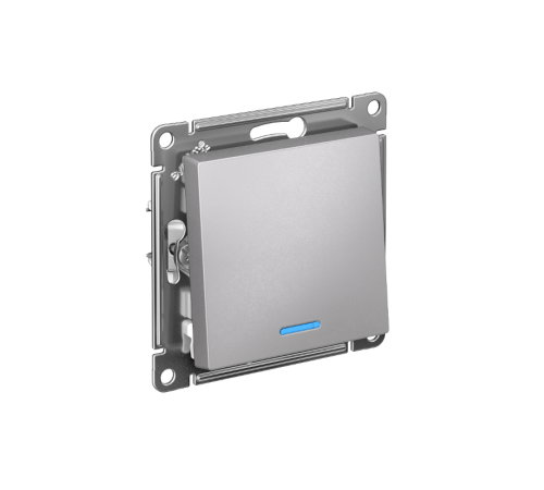 AtlasDesign Алюминий Выключатель 1-клавишный с подсветкой,сх.1а, 10АХ, механизм, быстрозажимные клеммы,АЛЮМИНИЙ  ATN000313S  SE